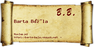 Barta Béla névjegykártya