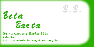 bela barta business card