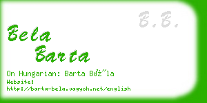 bela barta business card